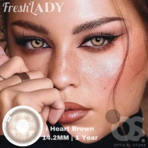 Freshlady I Heart Brown white Color Contact Lens, Disposable cosmetic eye lens